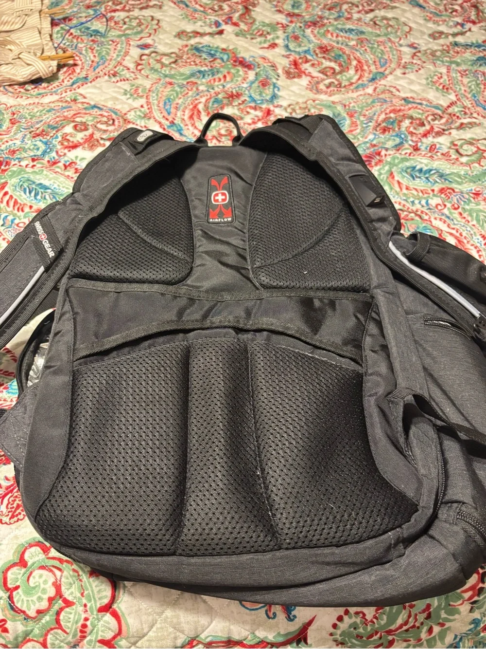 SwissGear Black Travel and Laptop Backpack with Red Logo